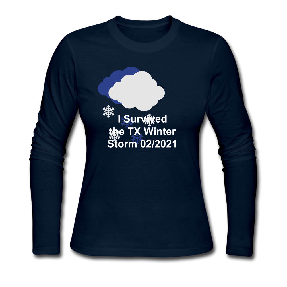 Women's Long Sleeve Jersey T-Shirt - navy